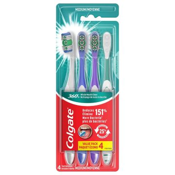 Colgate 360 Toothbrush Medium 4Ct