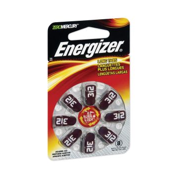 Energizer Hearing Aid Batteries Size 312 8Ct