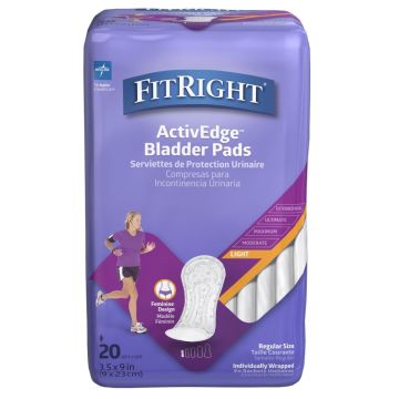 Medline FitRight Bladder Pads 3.5x9 Light 20Ct