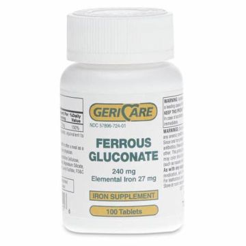 Ferrous Gluconate Iron Supplement, 240mg, 100 Tablets