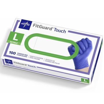 Medline FitGuard Touch Nitrile Exam Gloves L 100Ct