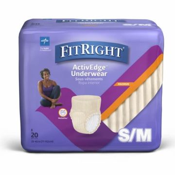Medline Women's FitRight Underwear Heavy Absorb S/M 20Ct
