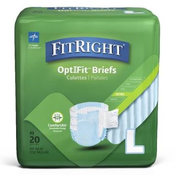 Medline FitRight OptiFit Extra Disposable Brief L 20Ct