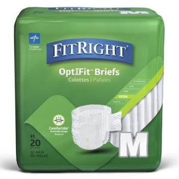 Medline FitRight OptiFit Extra Disposable Brief M 20Ct
