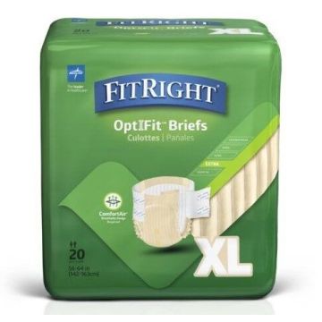 Medline FitRight OptiFit Extra Disposable Brief XL 20Ct