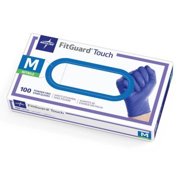 Medline FitGuard Touch Nitrile Exam Gloves M 100Ct