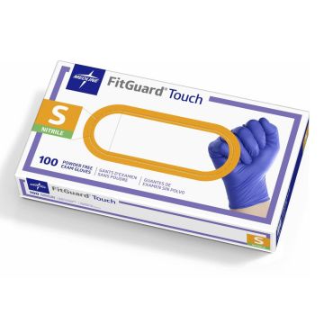 FitGuard Touch Powder-Free Nitrile Exam Gloves, Size S, 100 Count