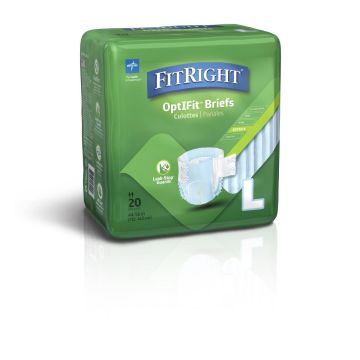 Medline FitRight OptiFit Extra+ Disposable Brief L 20Ct