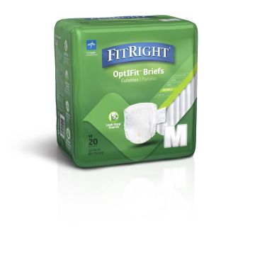 Medline FitRight OptiFit Extra+ Disposable Brief M 20Ct