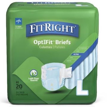 Medline FitRight OptiFit Ultra Disposable Brief L 20Ct