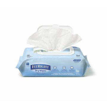 FitRight Soft Dry Wipes, 8" x 8"