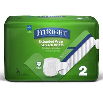 Medline FitRight Overnight Stretch Brief Size 2 20Ct