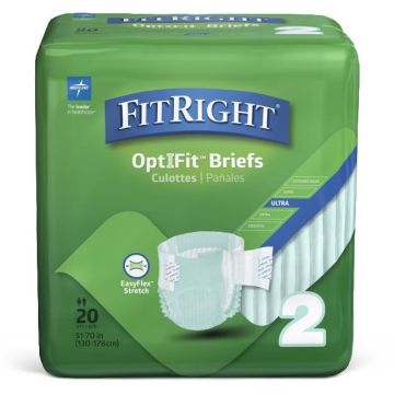 Medline FitRight OptiFit Stretch Ultra Brief L/XL 20Ct