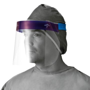 Disposable Face Shield with Foam Top and Elastic Band, Full Length, Each