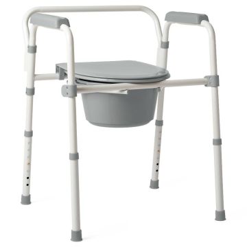 Medline 3-in-1 Folding Steel Commode 350lb Capacity 1Ct
