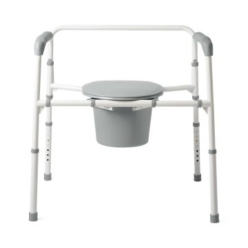 Medline XW 24in Steel Bariatric Commode, 650lb Capacity 1Ct