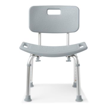 Medline Aluminum Bath Bench with Back 400lb Cap 1Ct