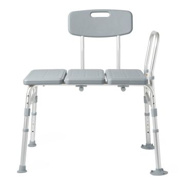 Medline Transfer Bath Bench with Back 400lb Cap 1Ct