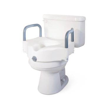 Medline 5in Raised Toilet Seat With Arms/Lock 1Ct