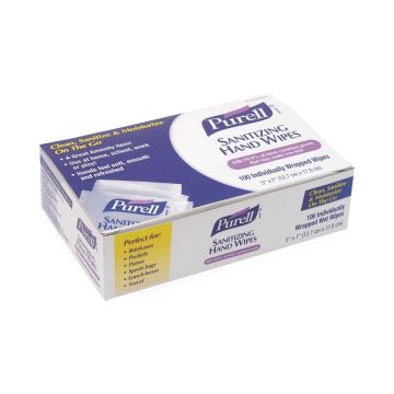 Purell Disinfectant Hand Wet Wipes, Individually Wrapped, Box of 100