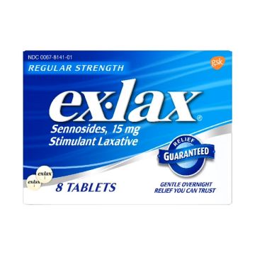 Ex-Lax Stimulant Laxative Constipation Relief 15mg 8Ct