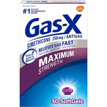 Gas-X Maximum Strength Simethicone Anti-Gas Softgel 250mg 30Ct