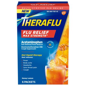 Theraflu Flu Max Strength Flu Relief Honey Lemon 6Ct