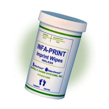 Infa-Print Footprinter Imprint Wet Wipes, 100/Bottle