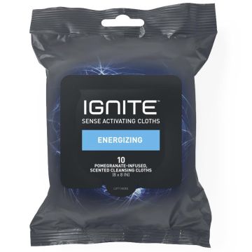 Ignite Energizing Coffee and Pomegranate Scent Body Wet Wipes, 10/Pack