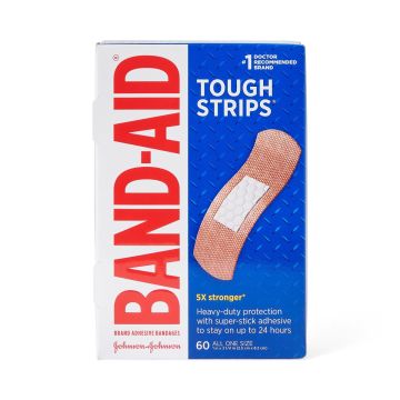 BAND-AID Tough Strips Fabric Bandage 1x3.25 60Ct