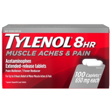 Tylenol 8 HR Muscle Aches and Pain Caplets 650mg 100Ct