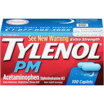 Tylenol PM Extra Strength Pain Relief Sleep Aid Caplets 100Ct