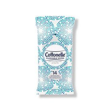 Cottonelle Flushable Wipes, Individual Pack (Random Color), 14 Count per Pack, One Pack