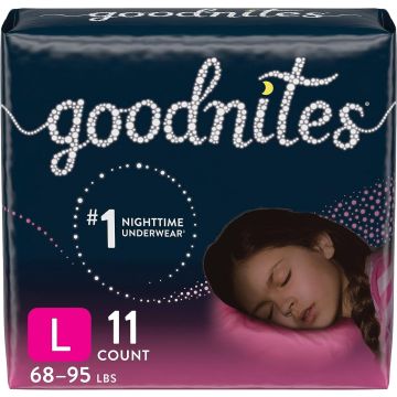 GoodNites Girls' Nighttime Bedwetting Underwear L 11Ct