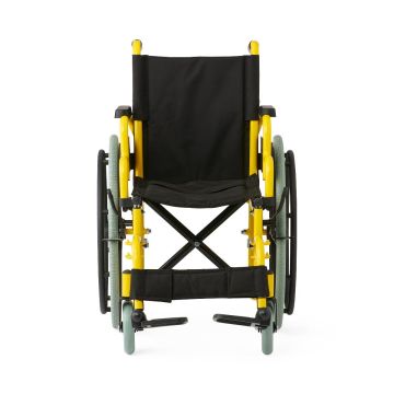 Medline Guardian Kidz Pediatric Wheelchair with Swing-Away Footrests 14in Seat 150lbs Yellow 1Ct