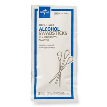 Medline Sterile Alcohol Swabsticks 3Ct