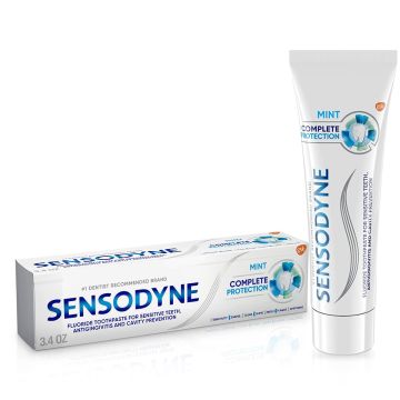 Sensodyne Complete Protection Toothpaste, Mint, 3.4oz Tube, Pack of 2