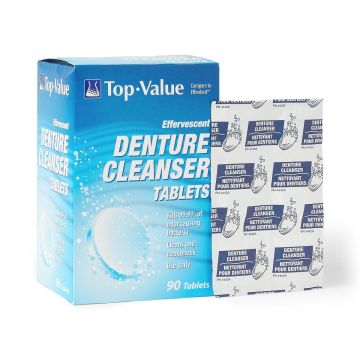 Top Value Denture Cleanser Tablets, Box of 90