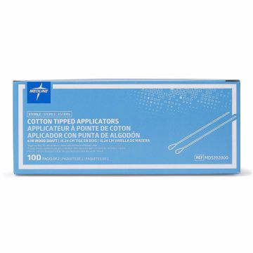 Medline Sterile Cotton-Tip Applicator Wood 6in 200Ct