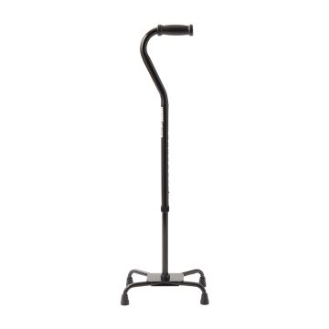 Medline Aluminum Quad Cane Lg Base 300lb Cap Black 1Ct