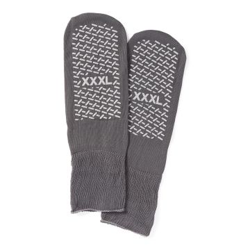 Double-Tread Patient Slippers, Gray, Bariatric, One Pair