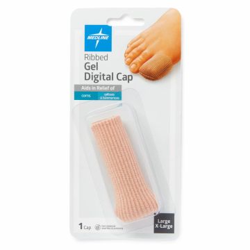 Medline Gel Ribbed Digital Toe Caps L/XL 1Ct