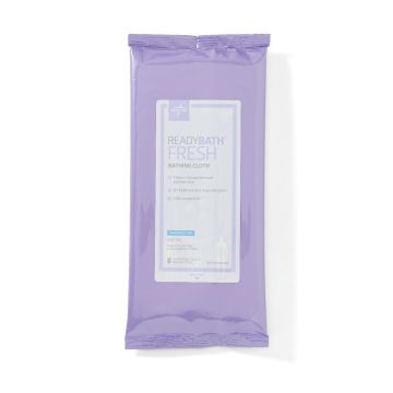 ReadyBath Fragrance-Free Fresh Standard-Weight Bathing Cloths (Wet Wipes), 8 per Pack