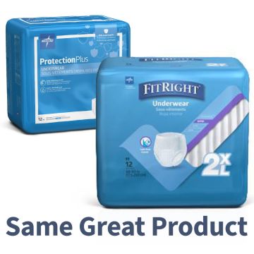 Medline Protection Plus Disposable Underwear Plus 2XL 48Ct