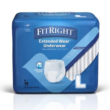 Medline FitRight Extended Wear Underwear L 14Ct