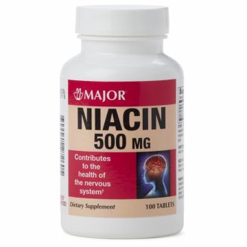 Niacin (B Vitamin)Tablets, 500 mg, Bottle of 100