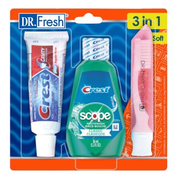 Oral Care 3-Piece Dental Travel Kit 1Ct 