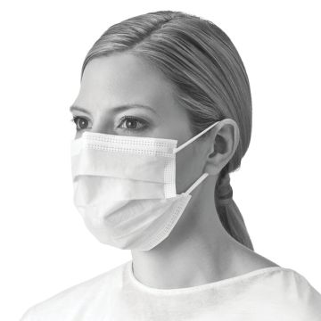 Medline ASTM Level 1 White 3-Ply Face Mask 5Ct