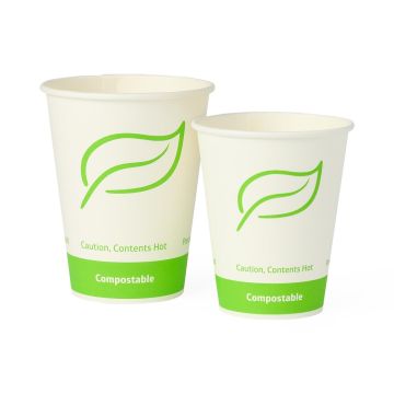 Compostable Paper Hot Beverage Cups 8oz 50Ct