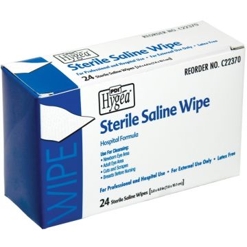 PDI Hygea Sterile Saline Wipes Individually Wrapped 24/Box 24Ct